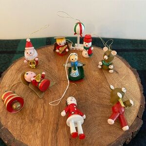 Vintage Wooden Hand Painted Christmas Ornaments Made In Germany Arts And Crafts
